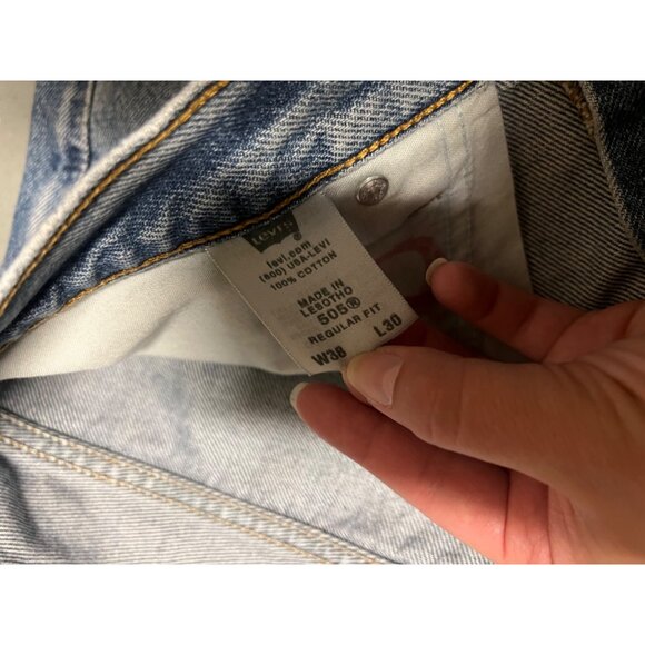 Levi's 505 Blue Jeans Men's Size W38 L30 Regular Fit Straight Leg Cotton Denim - Picture 4 of 10